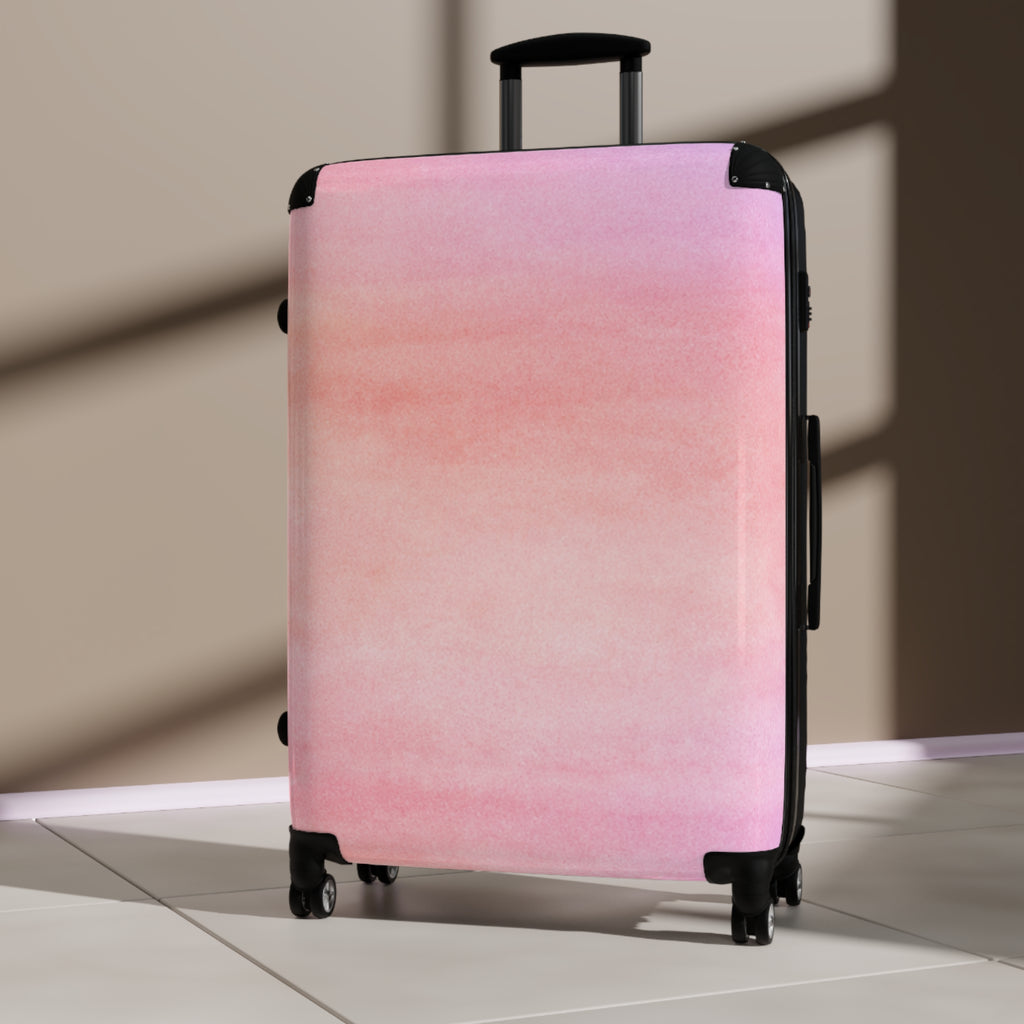 Pink Watercolor Carry-On Suitcase – Pastel Gradient Travel Luggage