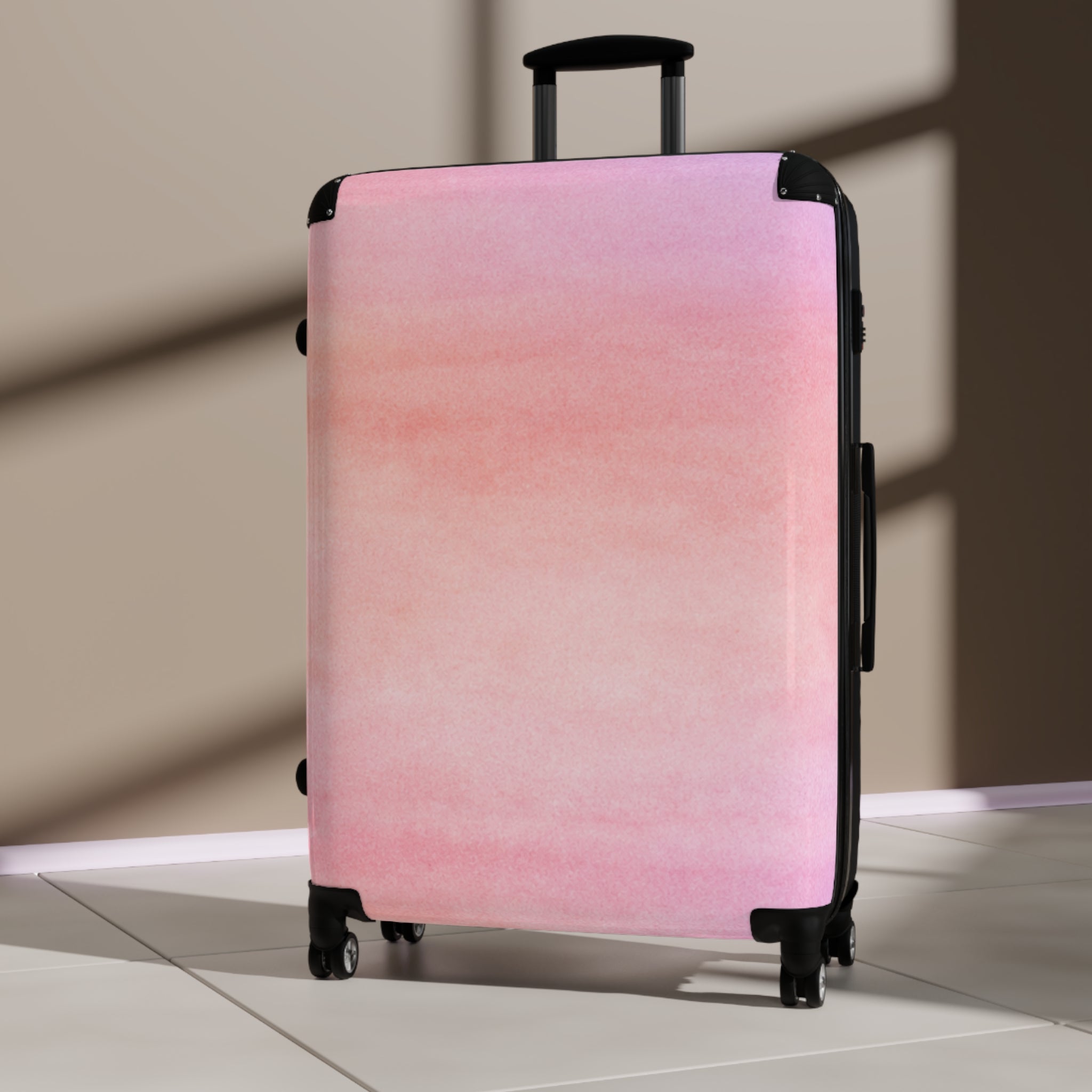 Pink Watercolor Carry-On Suitcase – Pastel Gradient Travel Luggage
