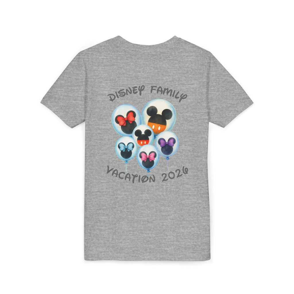 Youth Tee — Disney Family Vacation 2026 Balloon Mickey/Minnie Design