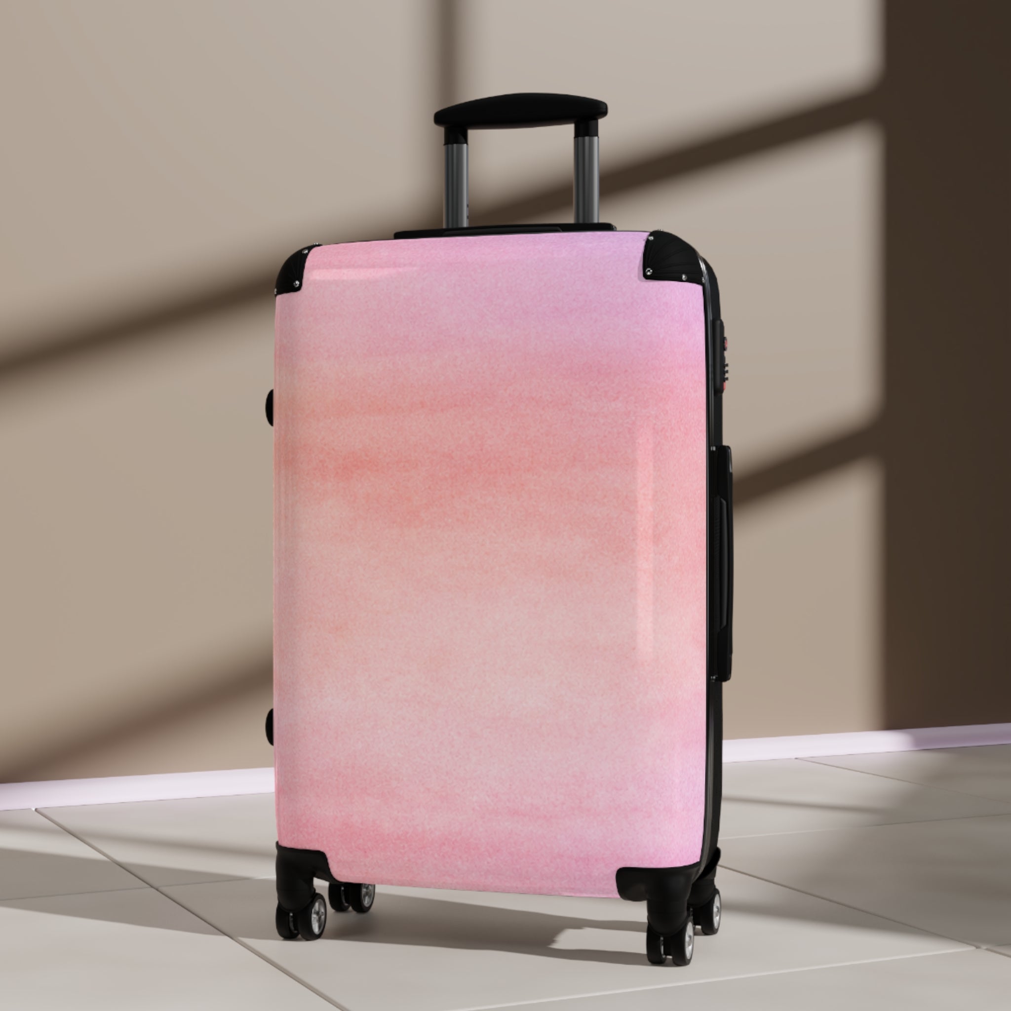Pink Watercolor Carry-On Suitcase – Pastel Gradient Travel Luggage