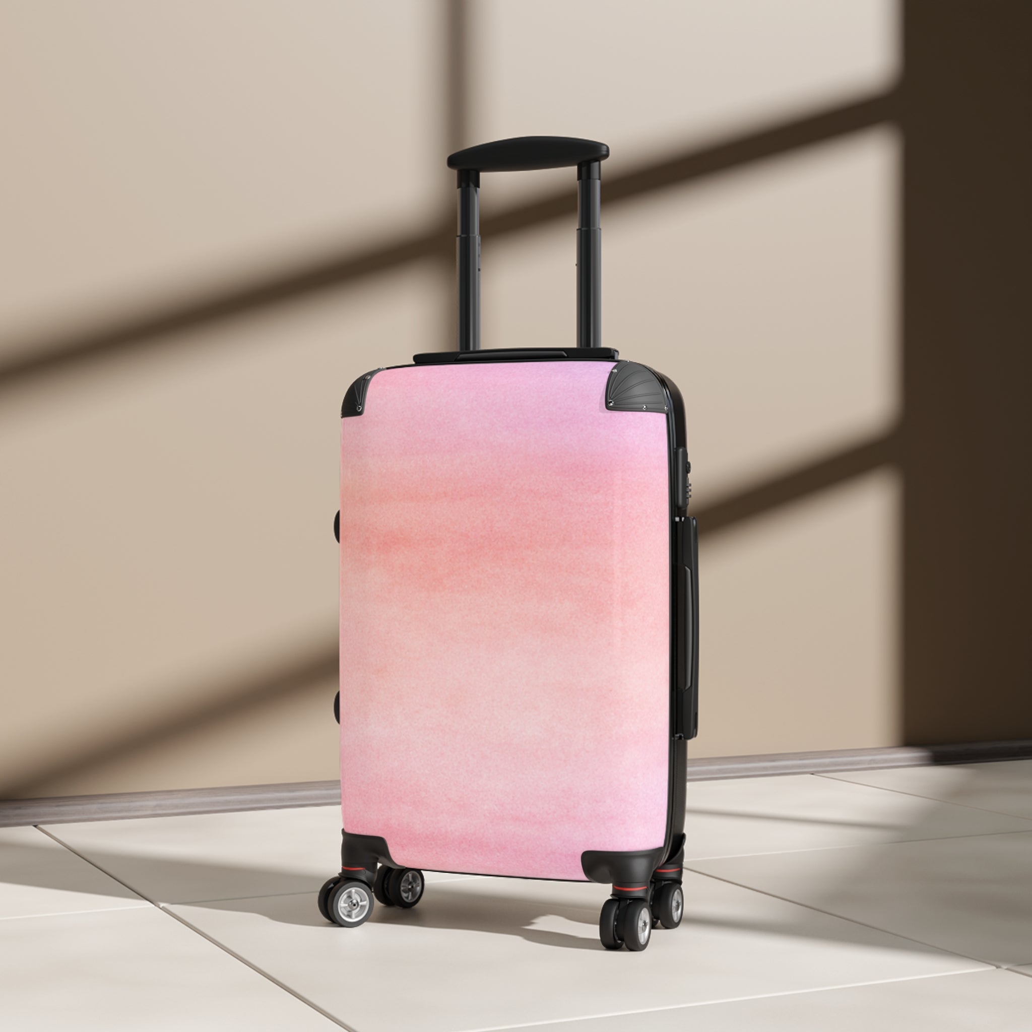 Pink Watercolor Carry-On Suitcase – Pastel Gradient Travel Luggage