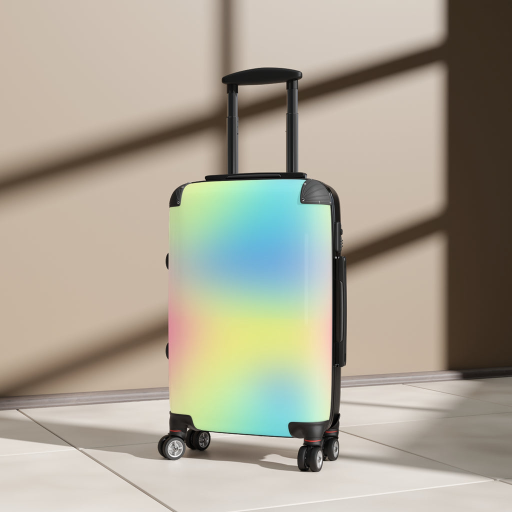 Pastel Gradient Carry-On Suitcase — Holographic Travel Luggage