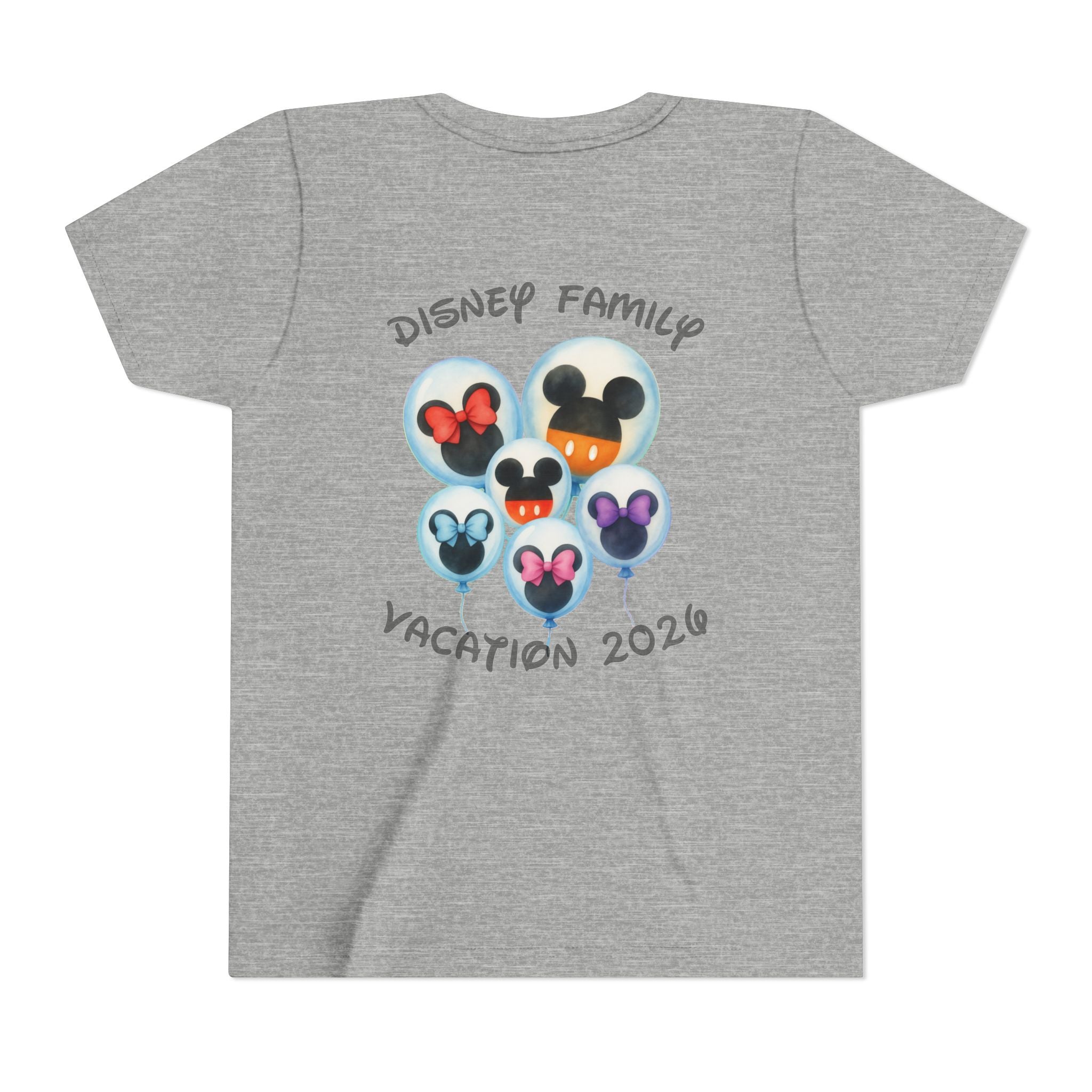 Youth Tee — Disney Family Vacation 2026 Balloon Mickey/Minnie Design
